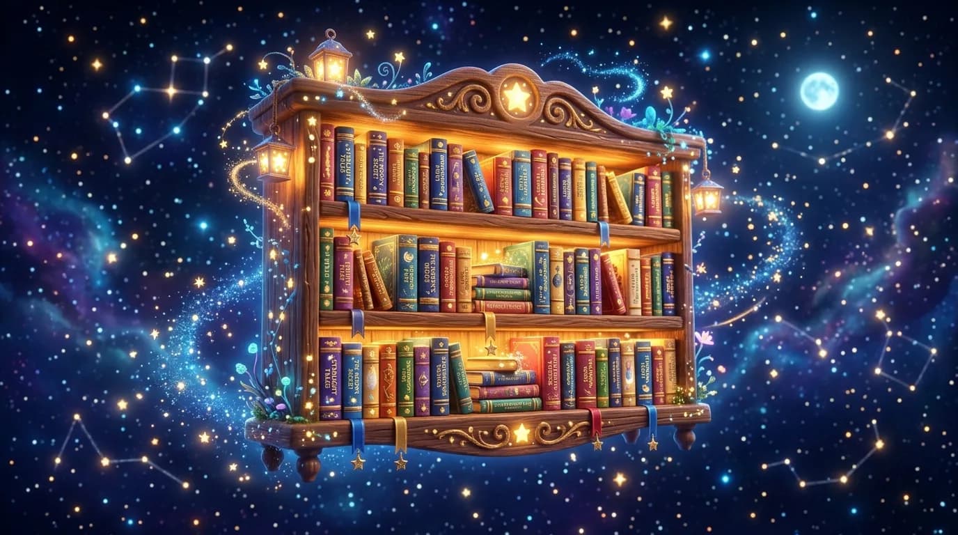 Estante digital com as histórias favoritas do seu filho